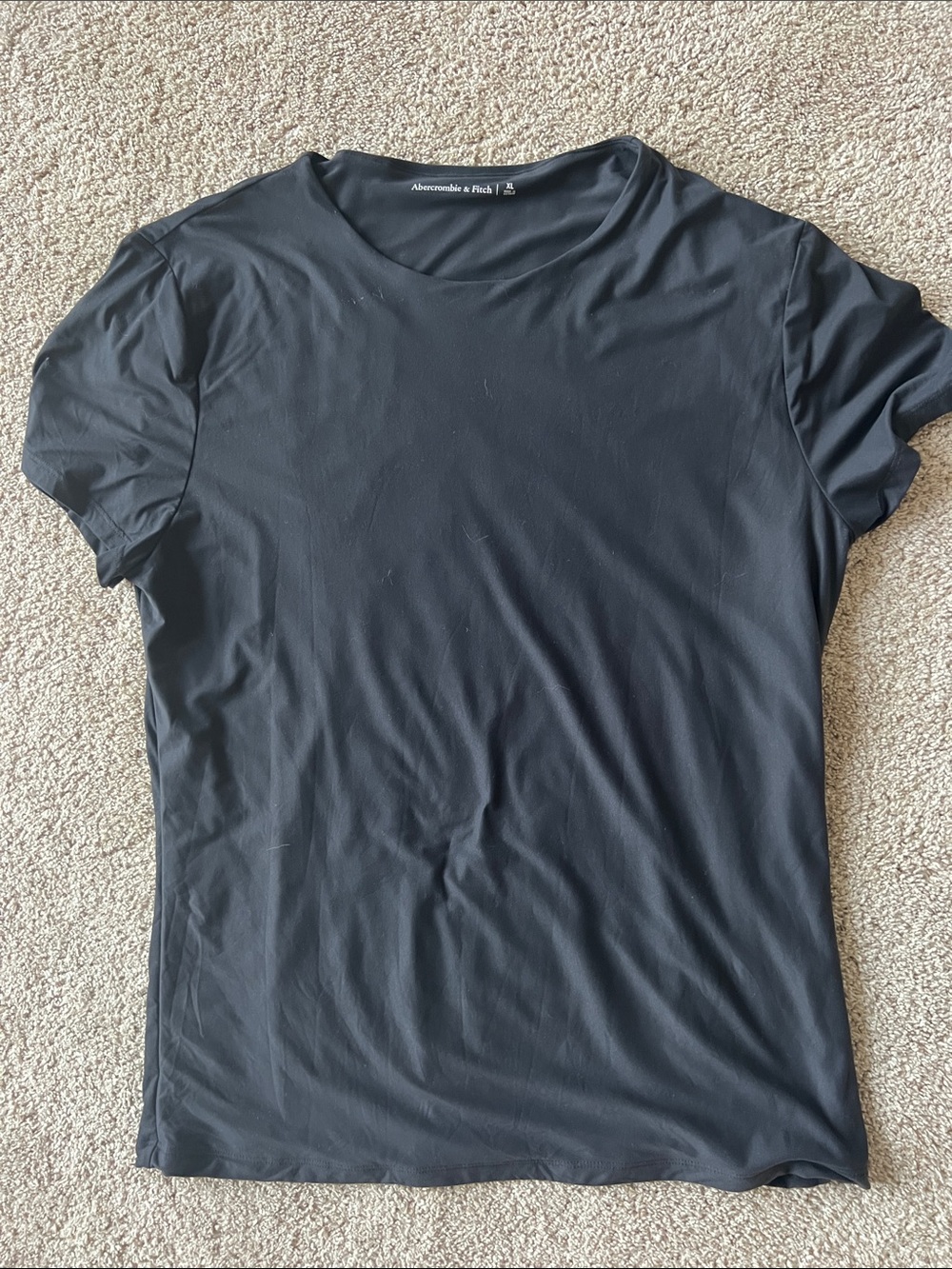 Abercrombie & Fitch Black Soft Matte Seamless Tuckable Baby Tee - XL